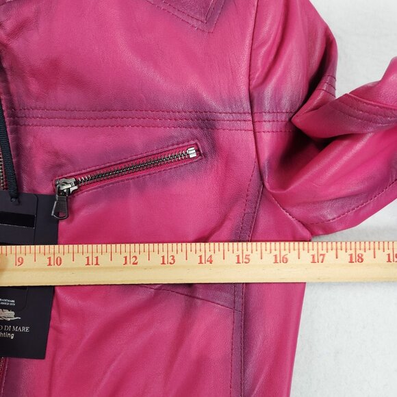 Women's Pink Leather Jacket - Picture 6 of 16